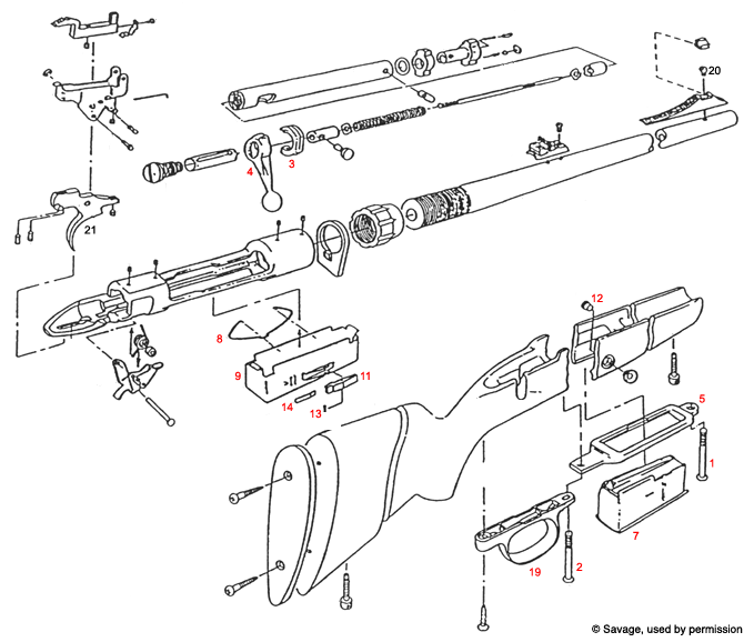 Savage 110gc 111gc 111fc 114c Clip Type Schematics Gun Parts